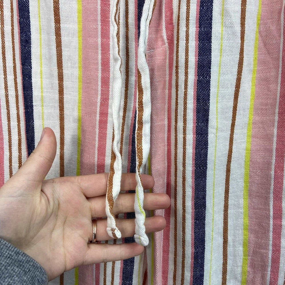NEW Old Navy women's linen blend striped pull on drawstring pocket pants casual - Picture 3 of 8